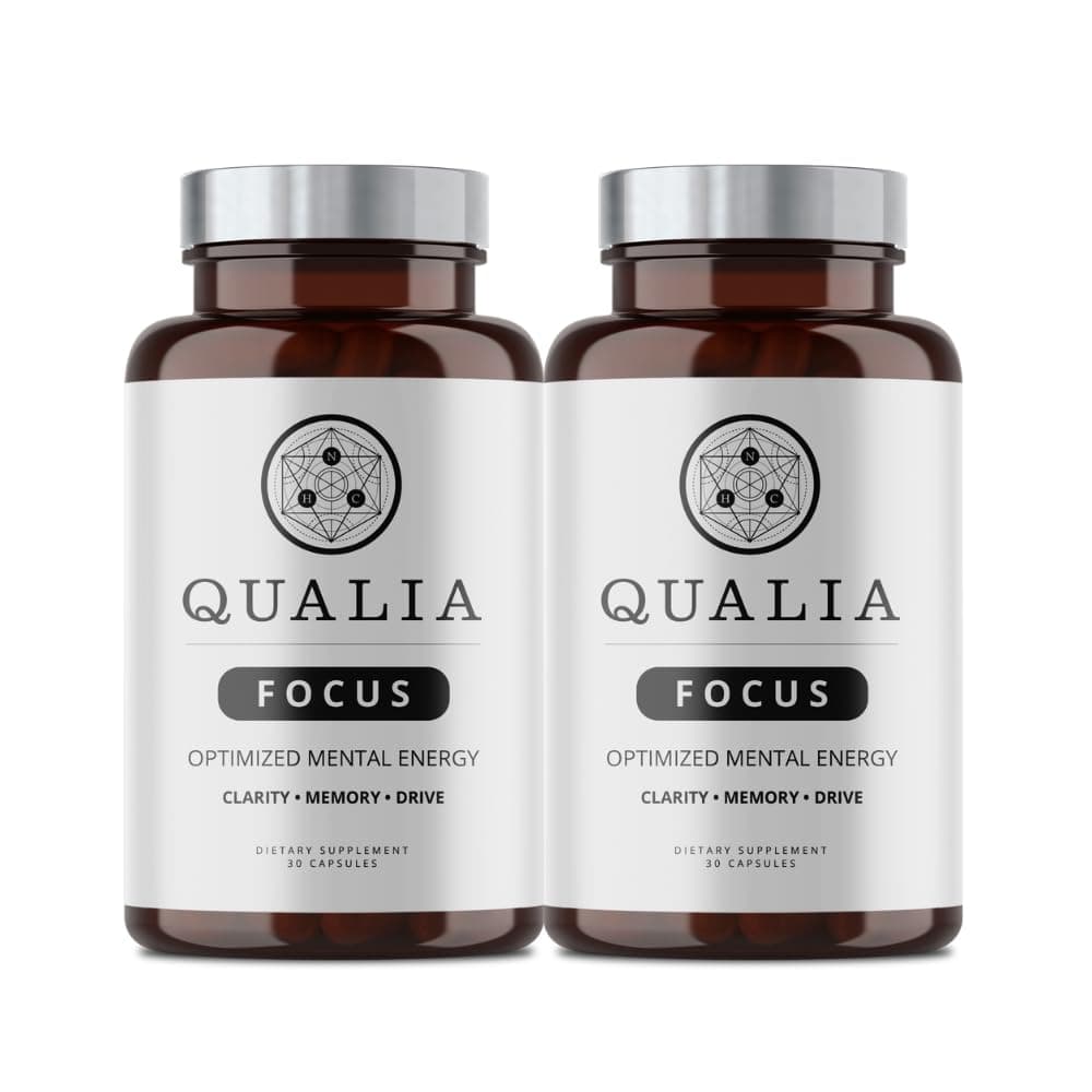 NEUROHACKER COLLECTIVE Qualia Focus Brain Booster Supplement, Nootropic for Sustained Mental Energy, Alertness, Concentration & Memory with Ginkgo Biloba, L-Theanine Plus (6 Week Supply)