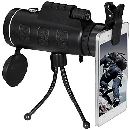 TMTBR 40x60 Dual Focus Monocular Telescope With Tripod ,Compass and phone interface for Low Light Night Vision for outdoor birding, travelling, sightseeing, hunting, etc