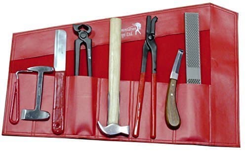 SURGICAL INSTRUMENT SPECIALISTS Premium Farrier Hoof Kit 8 Pieces Instruments Kit with Leather Roll Up Wallet