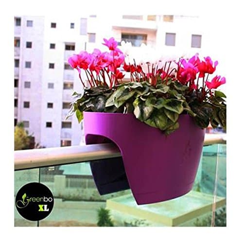 GREENBO XL 6" RAILING FENCE PURPLE 60cm PLANTERS POTS