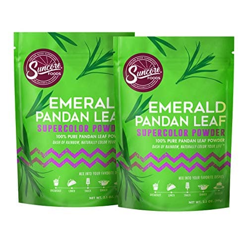 Suncore Foods – Premium Pandan Leaf Supercolor Powder, 3.5oz each, 7oz total (2 Pack) – Natural Pandan Leaf Food Coloring Powder, Plant Based, Vegan, Gluten Free, Non-GMO