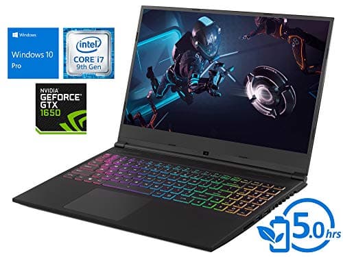 EVOO Gaming Laptop, 15.6" FHD Display, Intel Core i7-9750H Upto 4.5GHz, 16GB RAM, 512GB SSD, NVIDIA GeForce GTX 1650, HDMI, Mini Displyport, Wi-Fi, Bluetooth, Windows 10 Pro