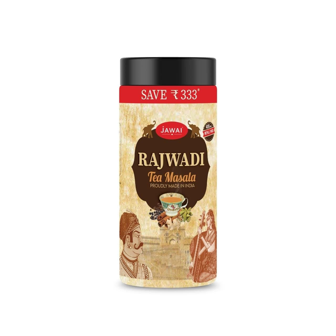 JAWAI RAJWADI TEA MASALA | Chai Masala | Masala Tea | Spiced Tea | Immunity Booster | Helps in Cold & Cough | 100% Natural Spices |Made with Cardamom, Ginger, Black Pepper, Cinnamon & Clove(400 GRAMS)