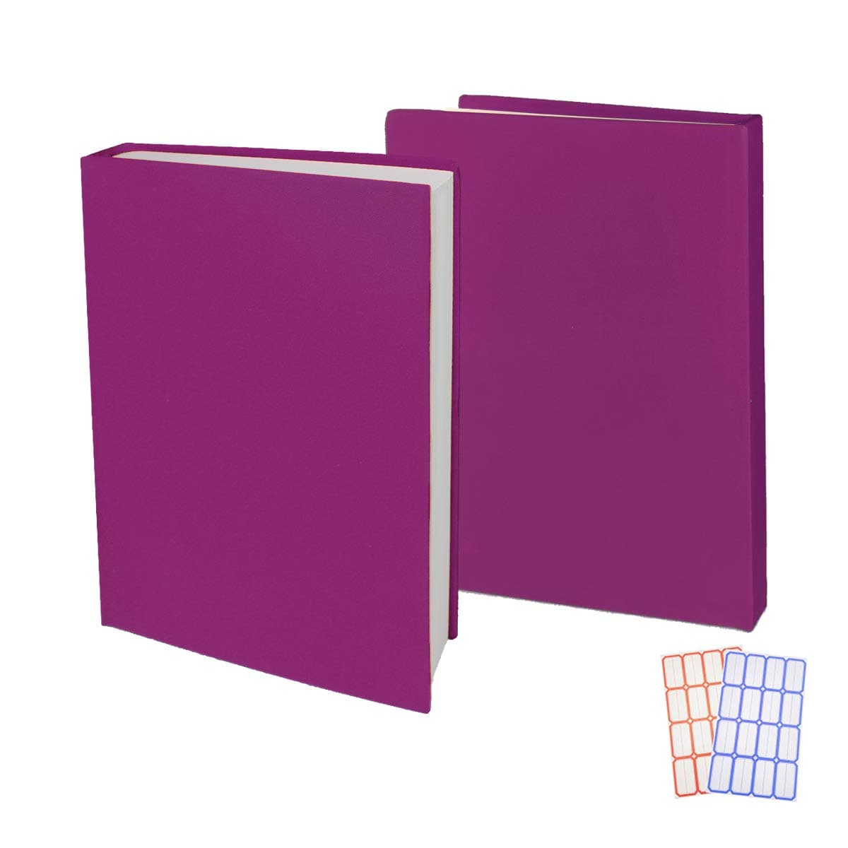 2 Pack Stretchable Book Sleeve Covers, for Paperbacks Hardcover Textbooks up to 9" x 12", Office Supplies with Free Sticker Labels (2 Pack, Rose Red)