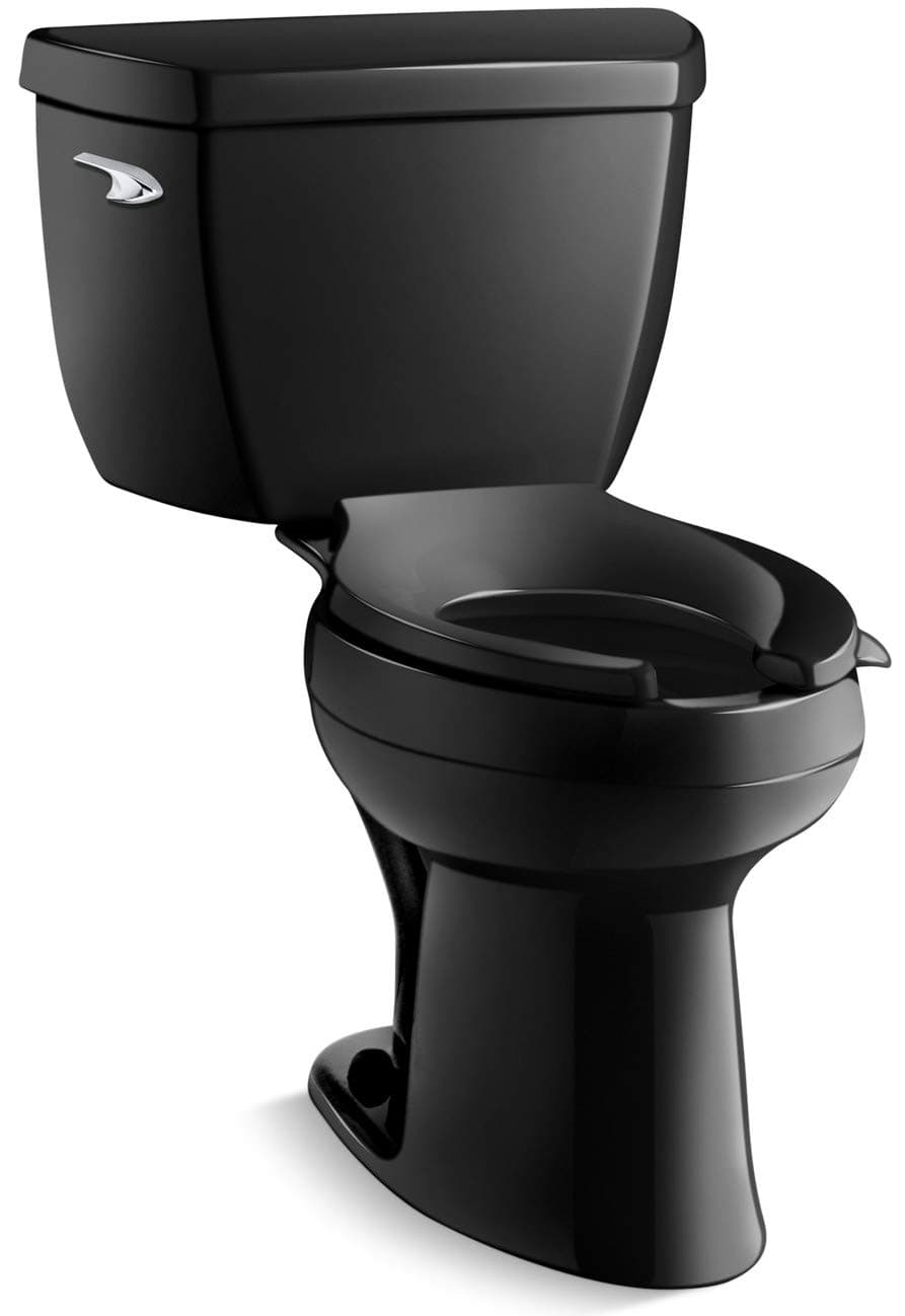 Kohler KOH3519-7 Highline Pressure Lite 1.0 GPF Two-Piece Elongated Toilet - Less Seat Black