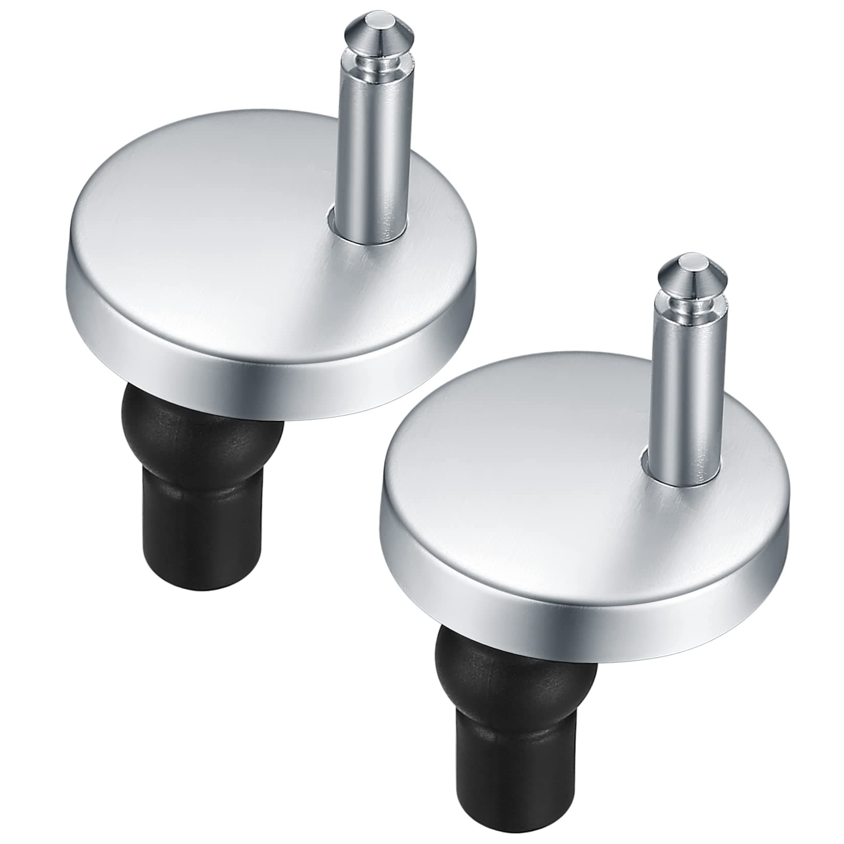 WELHAEPI 2 Packs Toilet Seat Hinges Fixings, Quick Release Toilet Top Fix Blind Hole Fittings,Toilet Seat Hinge with Spare Expanding Rubber Screws Nuts Bolts for WC Toilet Blind Holes.