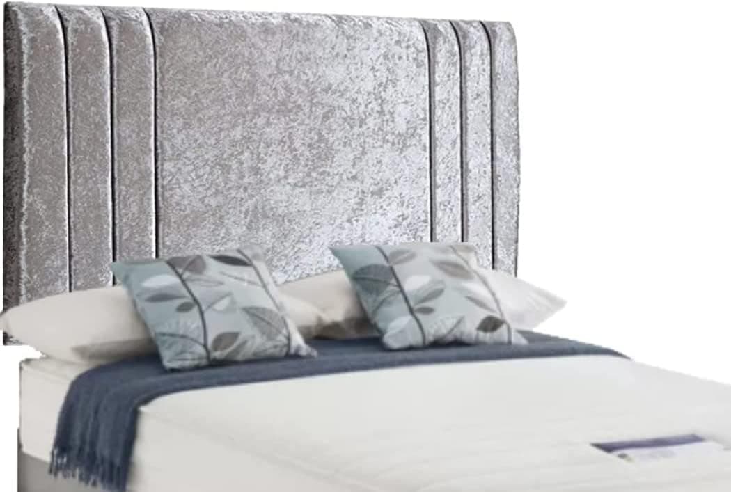 luxisleepltd 3SIDEBARS HEADBOARD IN 20'' HEIGHT (5FT, SILVER CRUSHED VELVET)