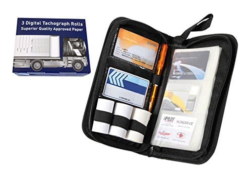 Digital tachograph Organiser tacho Holder Wallet & TACHO 3 Spare Rolls HGV