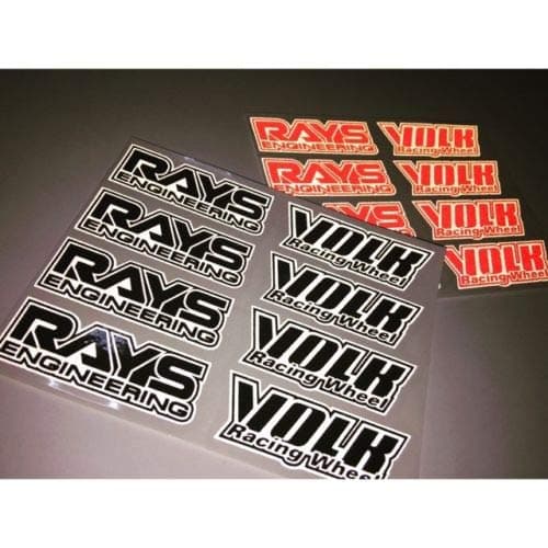 Montree Shop Black JDM Japan Rays Engineering Volk Racing TE37 Wheel Decals Sticker 8pcs