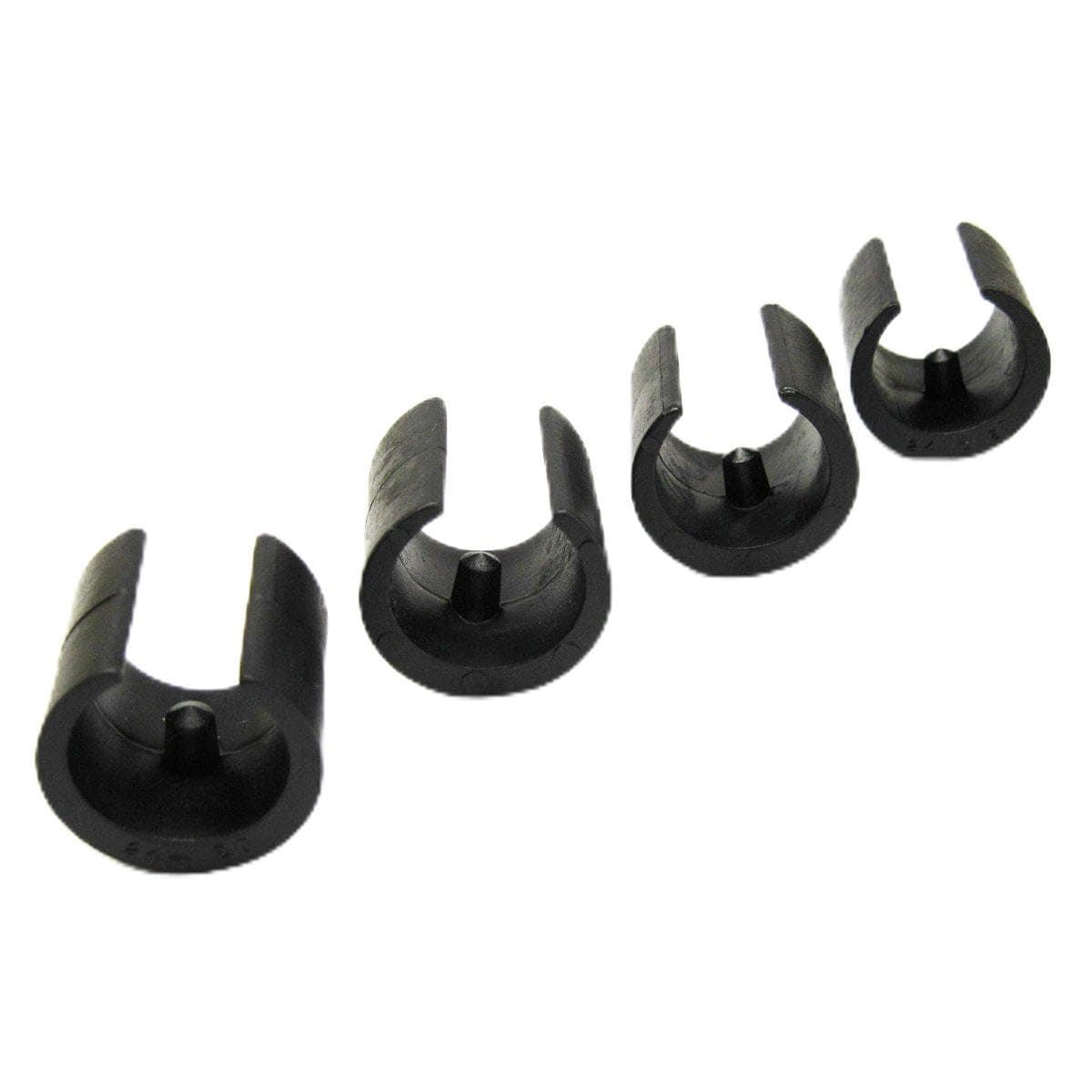 Breuer Chair Glides - Replacement Single Prong U-Shape Plastic Caps in Black (Set of 16) - Made in Italy