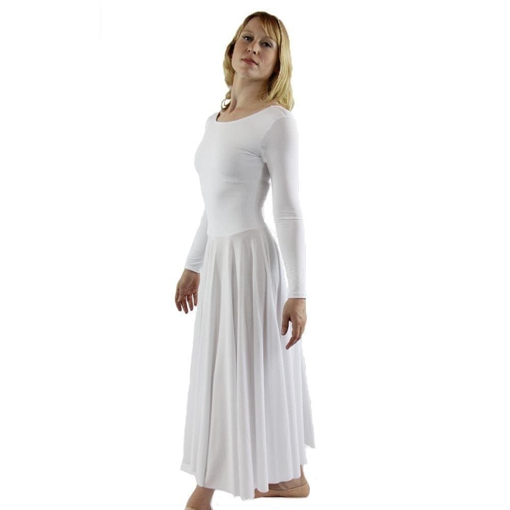 Womens Praise Loose Fit Full Length Long Sleeve Dance Dress
