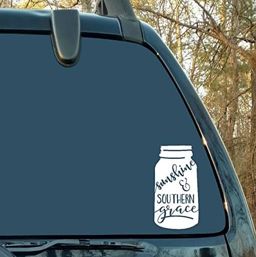 Car Decals Jar Decal, Sunshine and Southern Grace, Mason Jar, Ball Jar, Southern, Cup, Laptop Sticker, Woman Gift, Vinyl