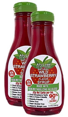 Wild Strawberry , Natural Rare Sweetener, Low Carbs & Calorie. Made with Non-GMO Allulose, Natural Wild Strawberry Flavor - 11.75 fl. oz 2 Pack