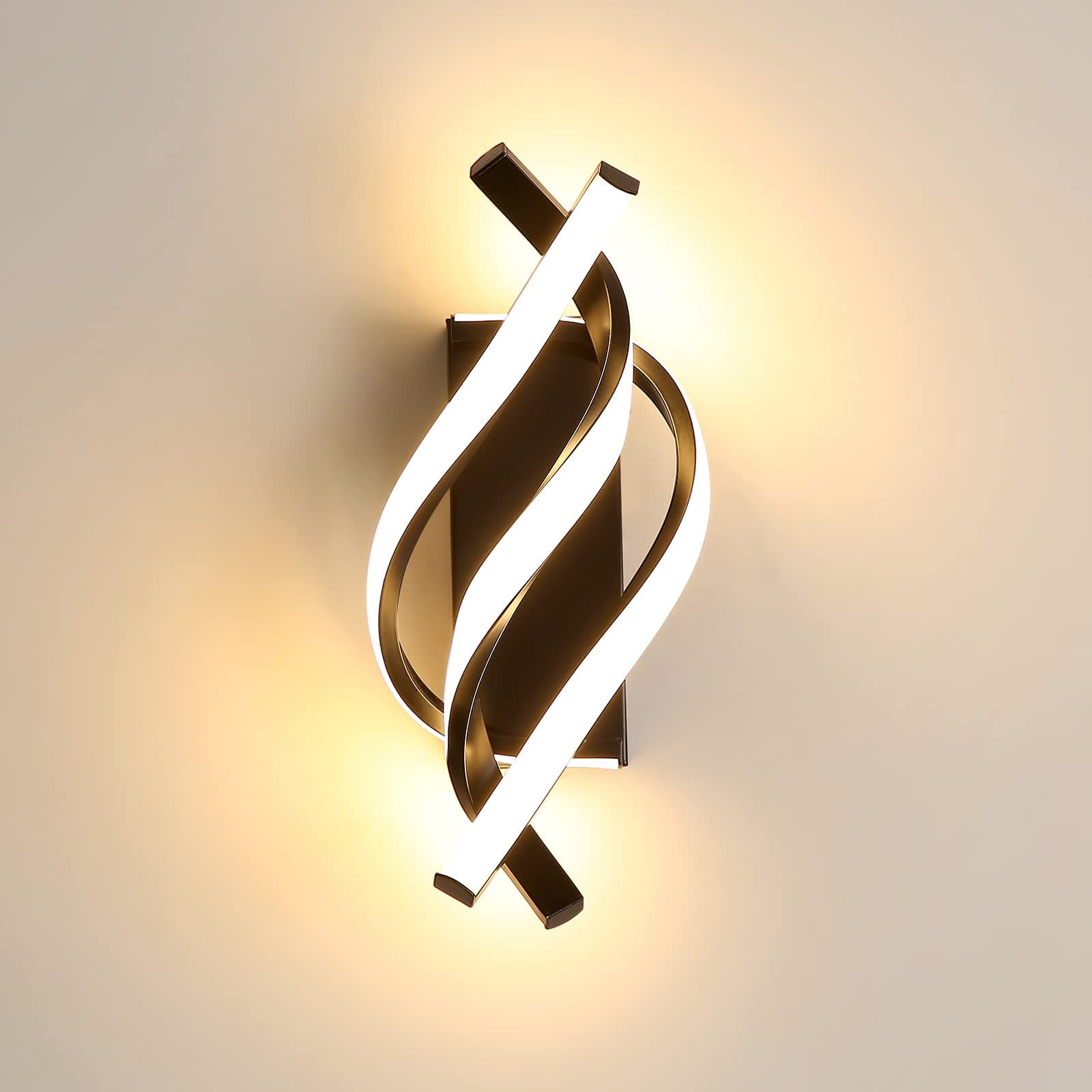 Comely LED Wall Light Indoor, 22W White Spiral Modern LED Wall Lamp Warm Light 3000K, Wall Lighting Fixtures for Living Room Bedroom Dining Room Hallway