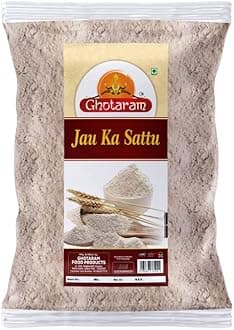Ghotaram Awadhi Jau Barley Sattu, Jau Jeon Jav Sattu, Instant Sattu Drink Powder, Sattu, Sattoo Joo Sattu Powder Fiber-Rich Sattu, Healthy Roasted Barley, Jau dhani Flour Atta Sattu-480g