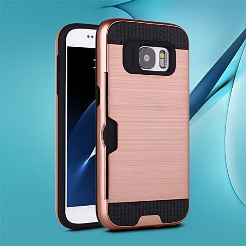 Galaxy S7 Case, Samsung S7 Case, Carrying Case for Samsung Cell Phone [With Card Slot Design] Easy to Fit and Remove. Samsung Galaxy S7 Case [With Drop Protection Technology]. (Rose Gold)