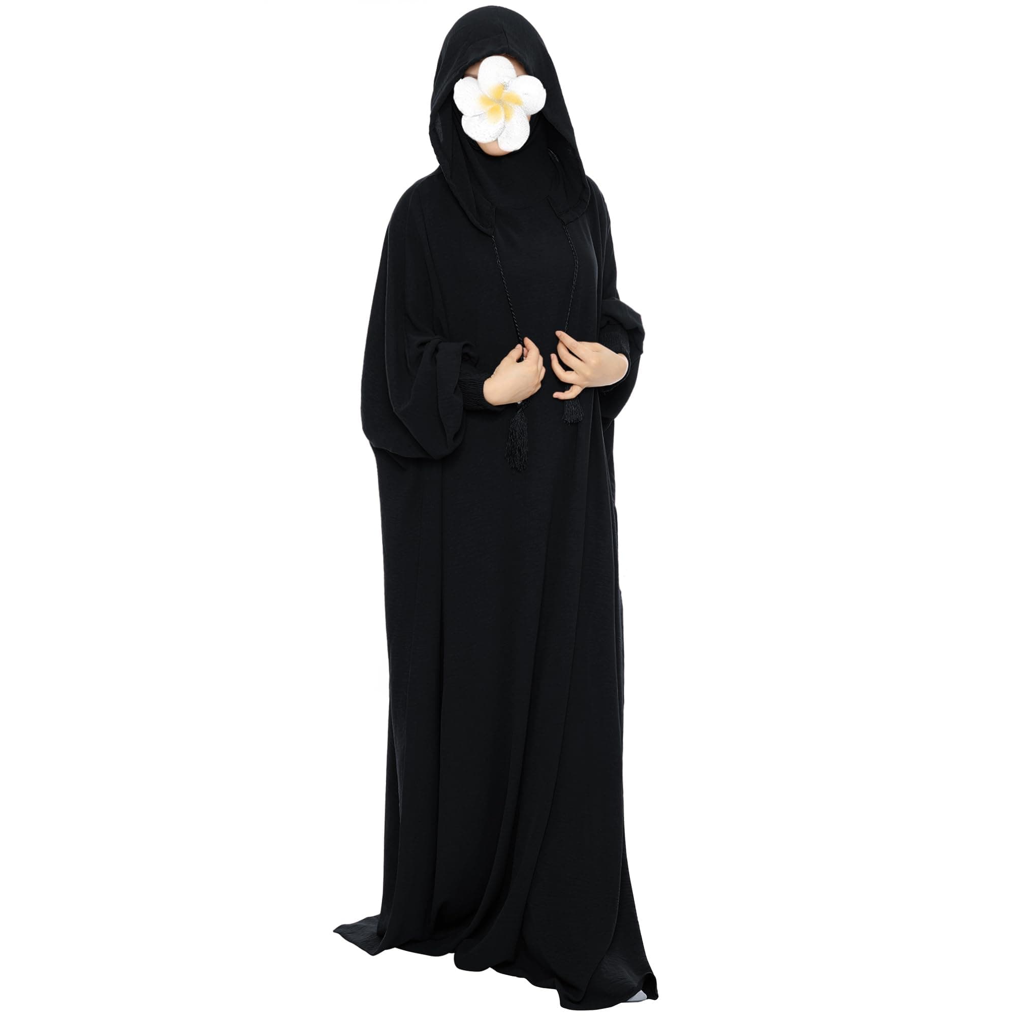 khalat Muslim Prayer Dress Abaya Solid One-Piece Hoodie Abaya Dress for Women Long Maxi Dress Islamic Dubai Jilbab