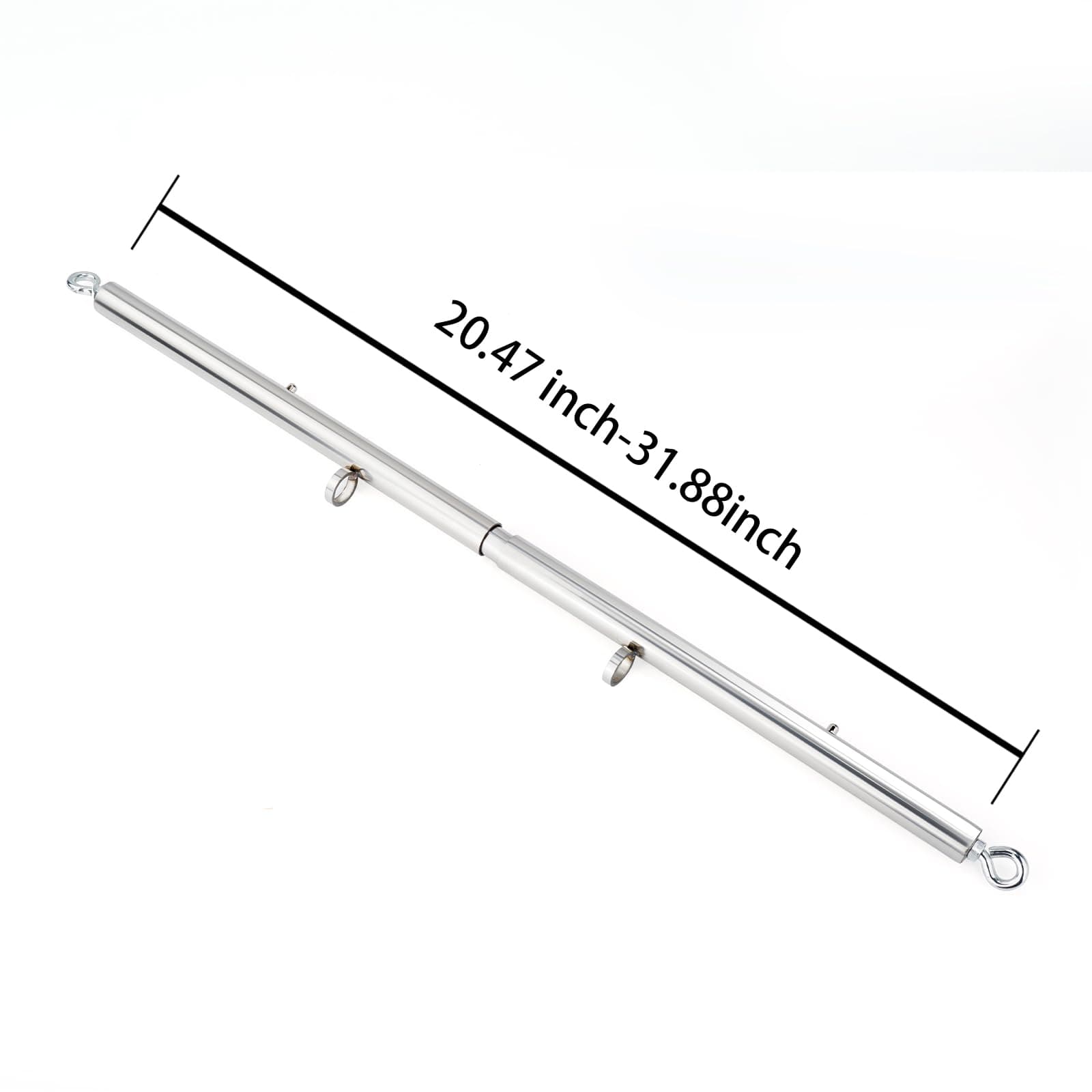 Spreader Bar Heavy Duty Stainless Steel Expandable Black Bar with 4pcs Furry Purple Adjustable Strap,Sports Aid Training Fitness, Home Restore Pilates Indoor Yoga Set