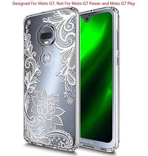 Moto G7 Case SunStory TPU Grip Bumper and Clear Flower Transparent Hard PC Backplate Hybrid Slim Phone Case Cover for Motorola Moto G7 Phone (Clear Flower)