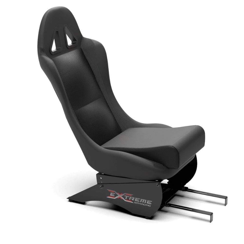 Extreme Sim Racing SEAT X Racing Simulator - Black/Black - Add-on For All Wheel Stands, Best For Extreme Simracing Models SPRO And SXT - Foldable Seat