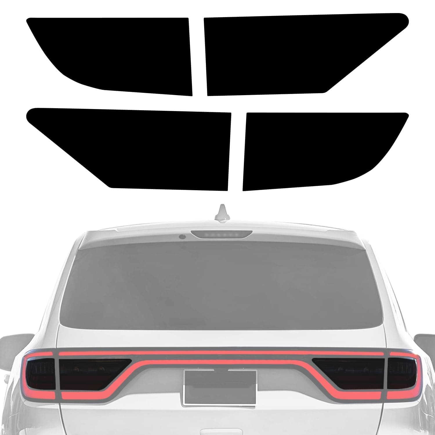 NDRUSH Blackout Taillight Vinyl Tint Film Precut Overlay Tail Light Wrap Cover Compatible with Dodge Durango 2014-2021