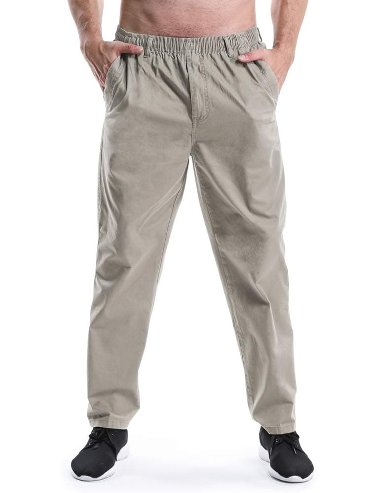 Men's Jogger Pants, Elastic Waist Twill Tapered Camo Trousers