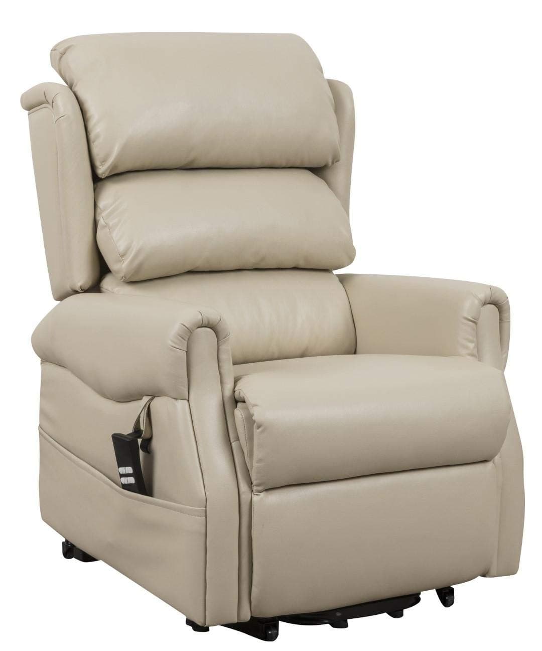 Weston Dual Motor Riser Recliner Mobility Chair Cream Faux Leather