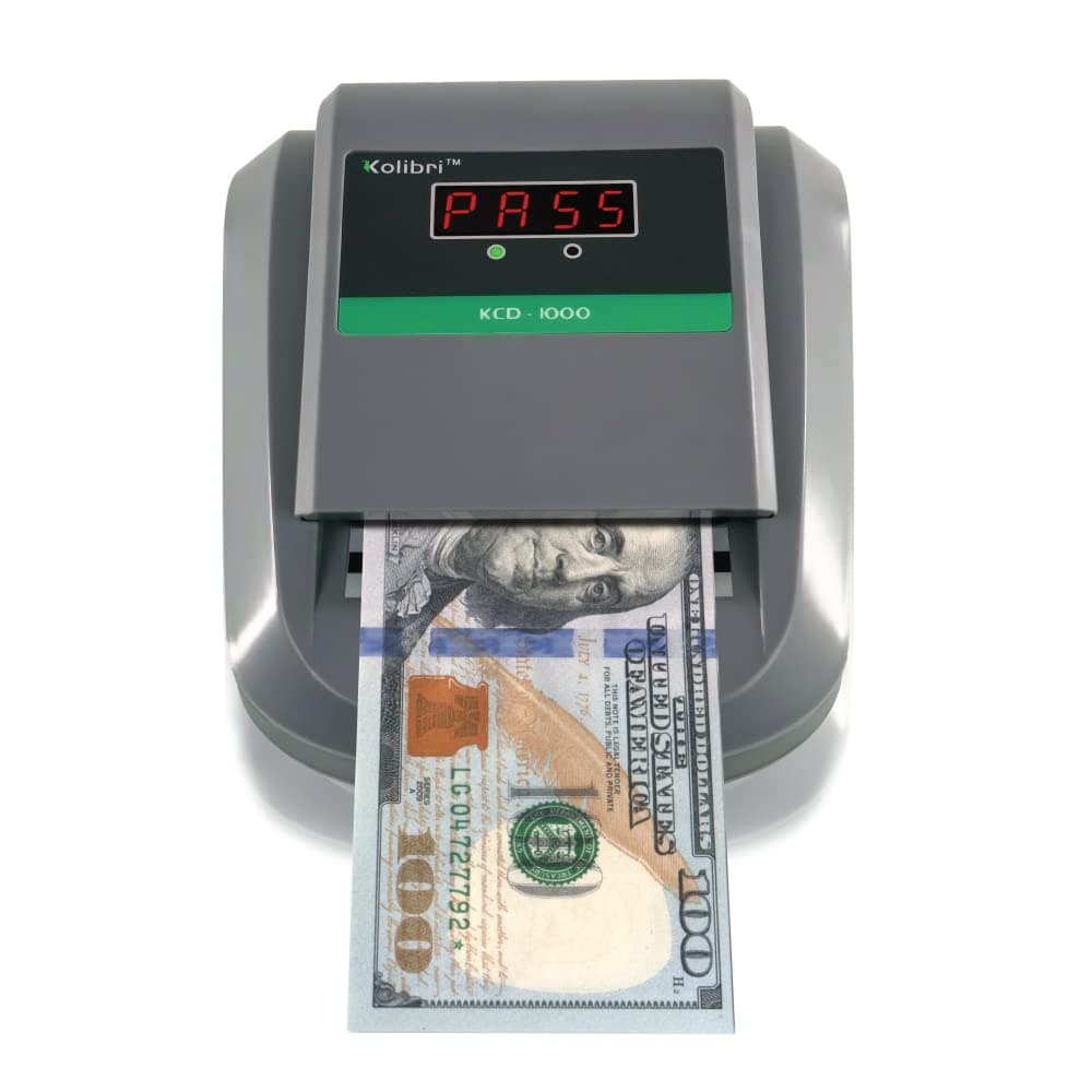 Kolibri KCD-1000, All-Way Orientation Portable Counterfeit Currency Cash Detector – Ultraviolet Light, Magnetic, Infrared Detection Money Checker