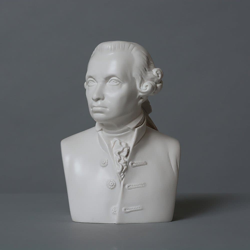 Immanuel Kant Sculpture Made Cellane, Handmade in Germany, Bust in White, 11 cm