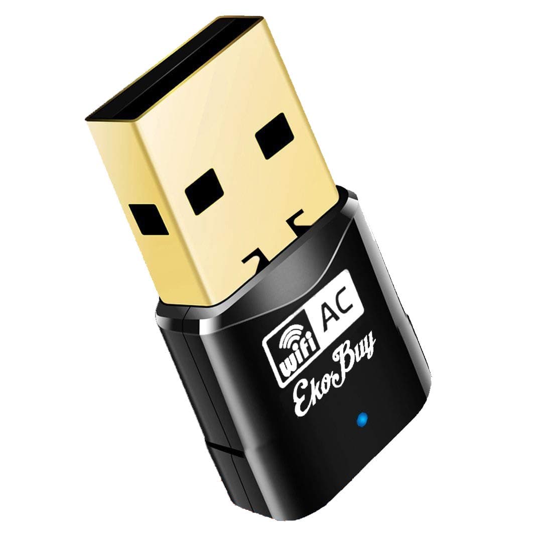 EkoBuy AC600 802.11ac Mini Dual Band 5GHz Wireless USB Adapter Dongle, 433Mbps + 150 Mbps Compatible with Windows, Mac Plug and Play on Windows 10 and 11