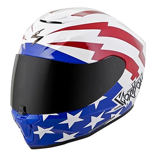 Scorpion EXO-R420 Helmet - Tracker (SMALL) (WHITE/RED/BLUE)