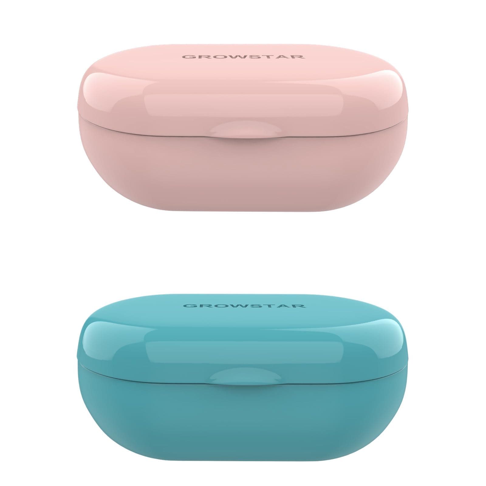 2 Pack Portable Soap Dish with Lid, Leakproof Soap Case for Travel, Camping, Outdoor, Bathroom - Blue & Pink