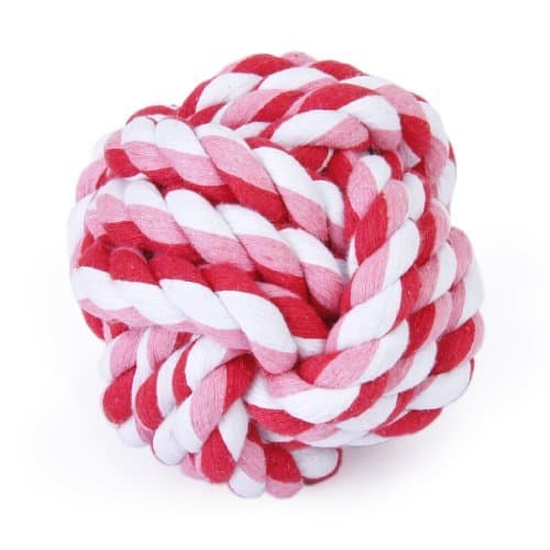 9cm Pet Dog Braided Cotton Rope Knot Ball Chew Toys Teeth Cleaning Ball---Random Color