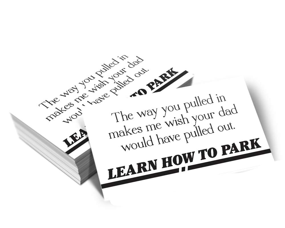 PSS Learn How to Park - Bad Parking Business Cards (Pack of 100)