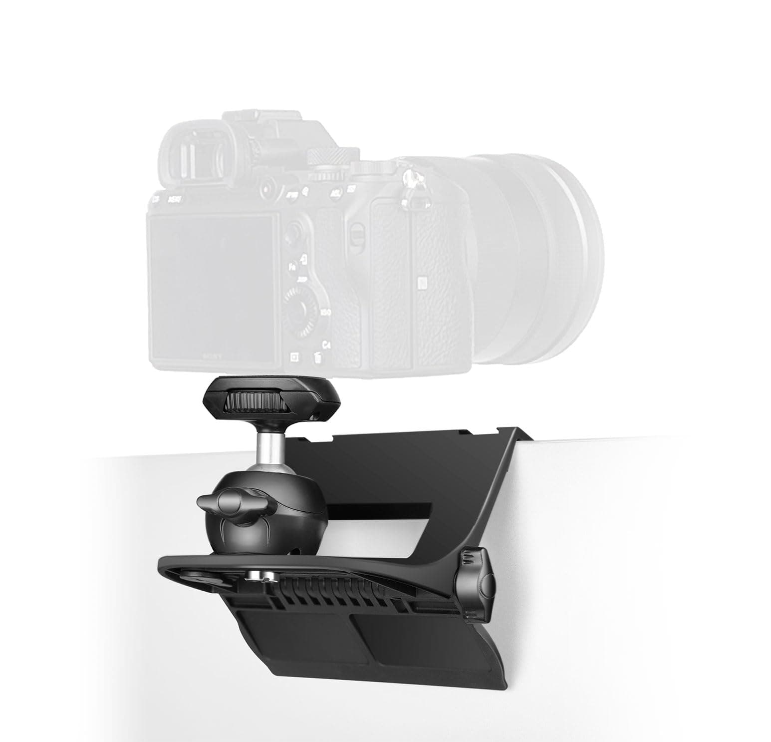 【CM01】 Monitor Top Camera Mount Clamp, Hanging Webcam Stand with 1/4" Screw, Suitable for Flat-Screen Monitors, for Live Stream, Video Conferencing, YouTube, TikTok, etc.