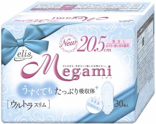 Elis Megami Ultra Slim for Moderate to Heavy Days, 30 Pads Without Wings