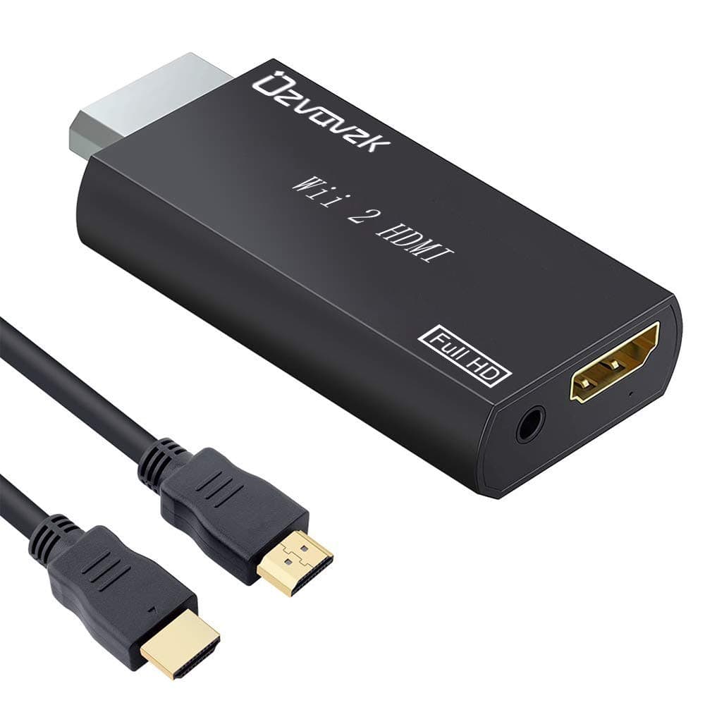 Wii to HDMI Converter,Ozvavzk Wii to HDMI Adapter 1080/720P Connector Output Video & 3.5mm Audio come with 1M HDMI Cable, Wii2HDMI Compatibility with Nintendo Wii for All Wii Display Modes