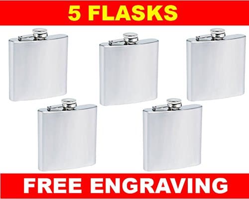 lot of 5 personalized flask 6OZ hip flask wdding favors best man gift custom made presetn engraved flask sutom fovorss