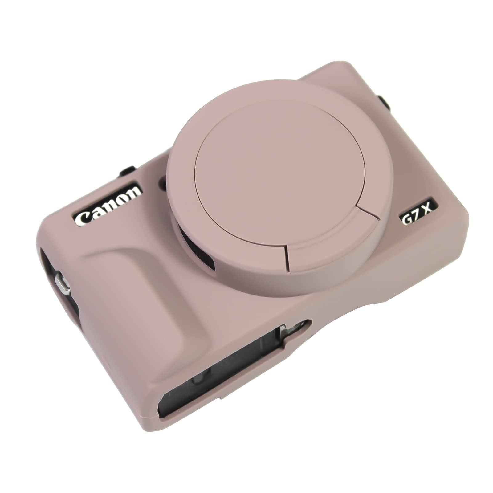 SKEIDO Easy Hood Case for Canon Powershot G7 X Mark III Digital Camera Soft Silicone Protective Cover with Removable Lens Cover Compatible with Canon Powershot G7X Mark III DSLR Camera (Tiffany Pink)