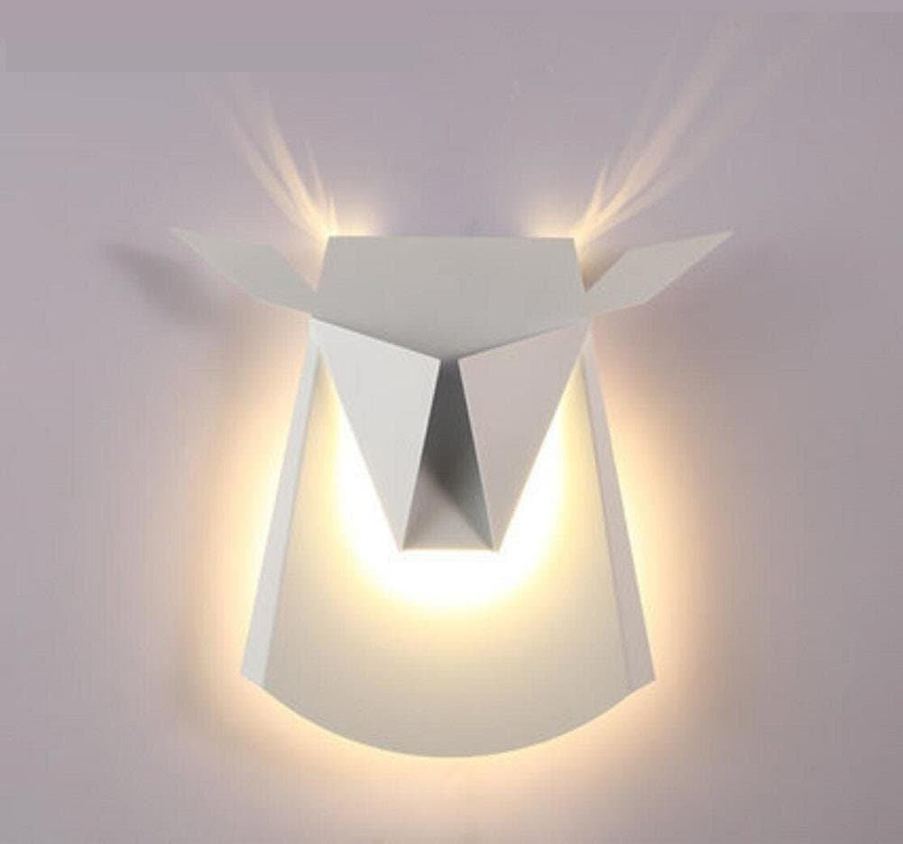 BD-Modern Simple Iron Deer Head Wall Lamp Living Room Dining Room Bedroom Study Personality Creative Lamps wall lamp , 4