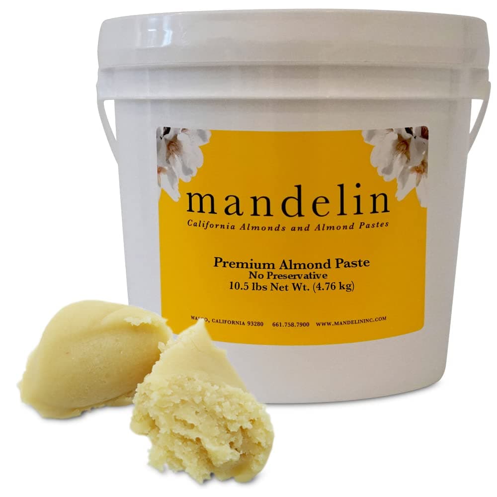 Mandelin Premium Almond Paste: No Sugar Added, 66% Almonds, 34% Maltitol (10.5 lb)