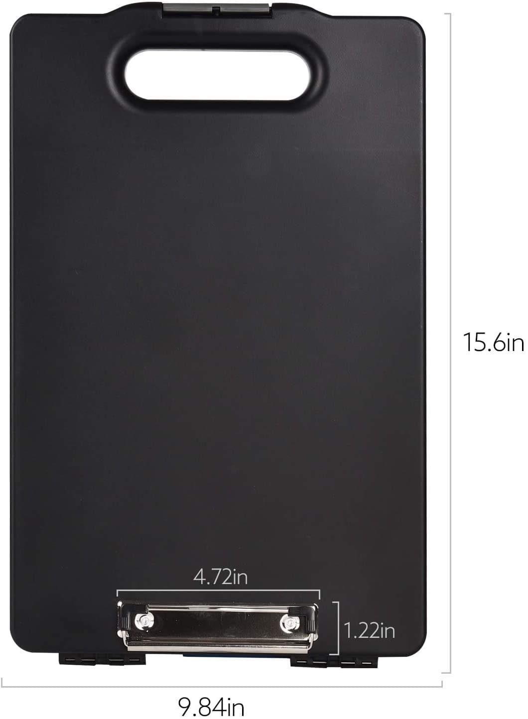 Delfino Plastic Double Smooth Writing A4 Letter Top Opening Heavy Duty Storage Clipboard with Handle (15.6-9.84in)