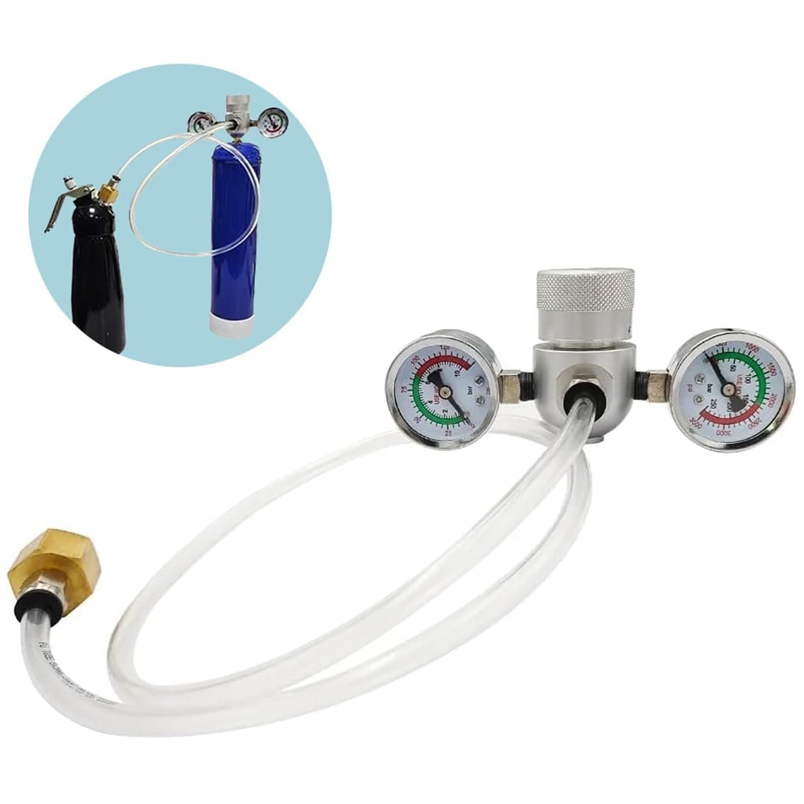 Pressure Regulator for Whipped Cream Charger Suitable For Standard Whipping Cream Dispenser,Compatible with 0.95l Blue Tank