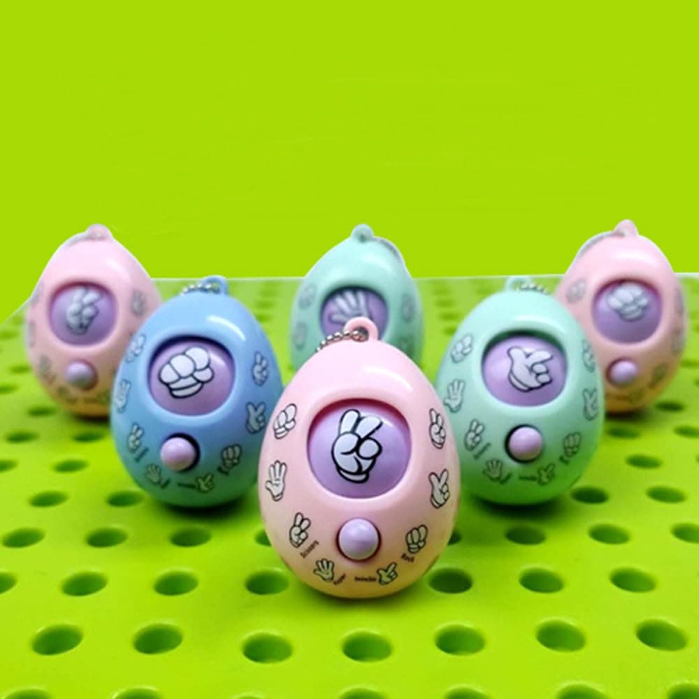Egg Toy 10 Pcs Rock Paper Scissors Random, with Key Ring Chain Creativity Eggs Game Accessories Props for Adults Party Fun Entertainment(Multicolor)