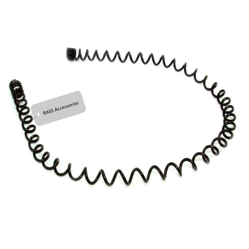 Rass Accessories BLACK METAL SPRING SPIRAL WIRE HEAD HAIR ALICE BAND HEADBAND ALICEBAND