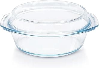Borosil Casserole with Lid | Borosilicate Glass Bakeware & Serveware Bowl | Microwave, Dishawasher & Oven Safe Multipurpose Bowl for Mixing Dough, Salad, Batter (2.5 L)