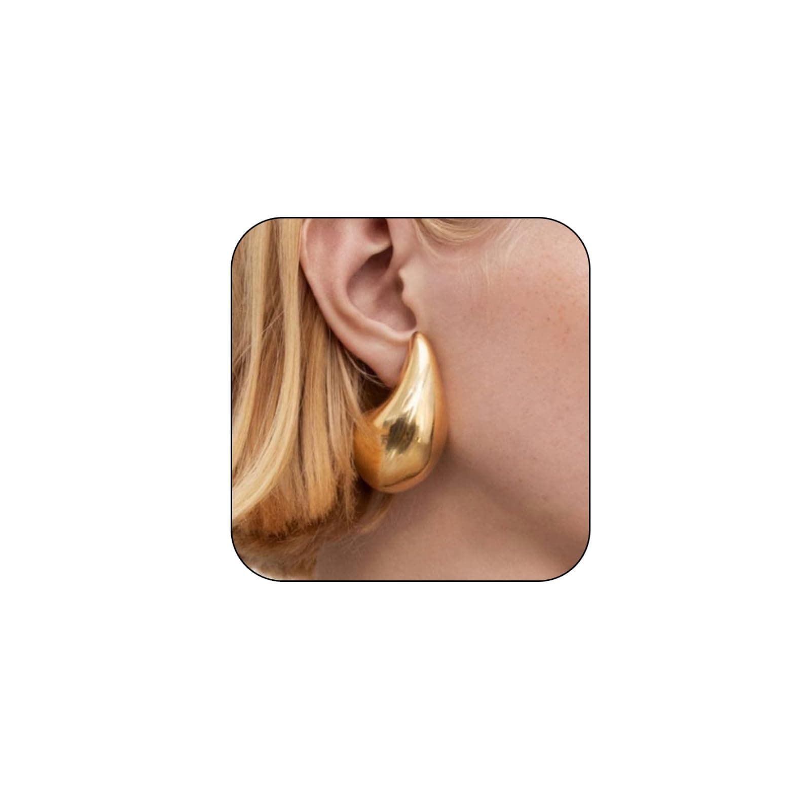 Extra Large Gold Teardrop Earrings Dupes Hypoallergenic Chunky Gold Hoop Earrings Lightweight Waterdrop Teardrop Earrings Trendy Gold Waterdrop Earrings for Women Girls