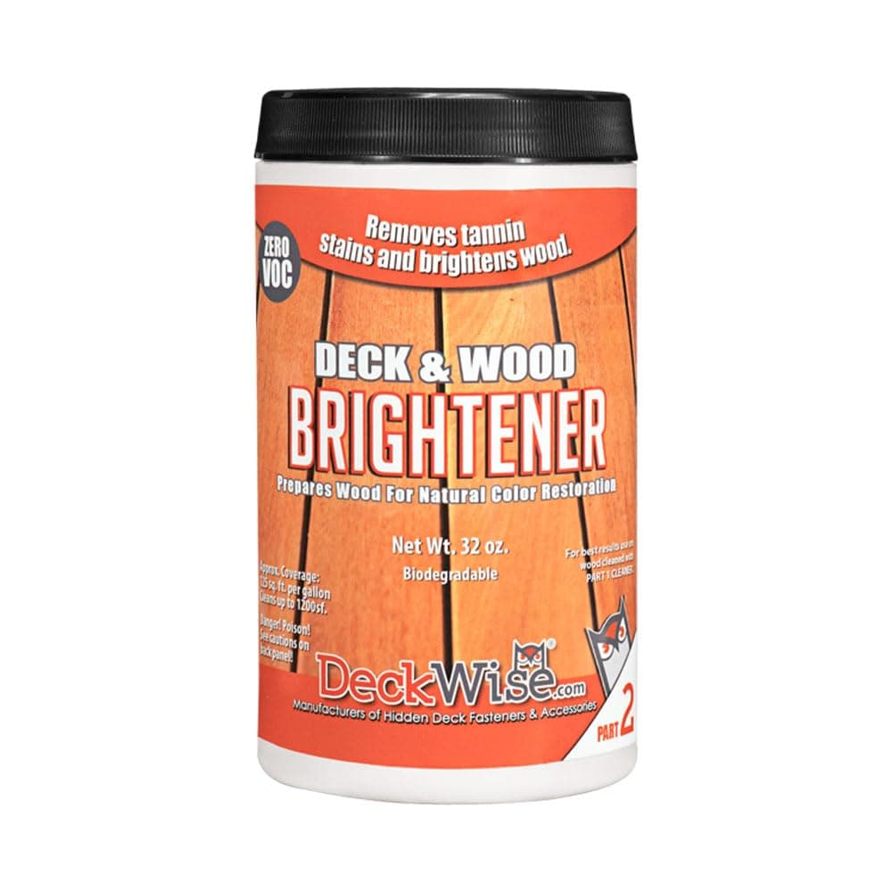 Deck & Wood Brightener Removes Stains, Tannins and and Restores pH, 32 oz. Container Brightens 600 sq. ft.