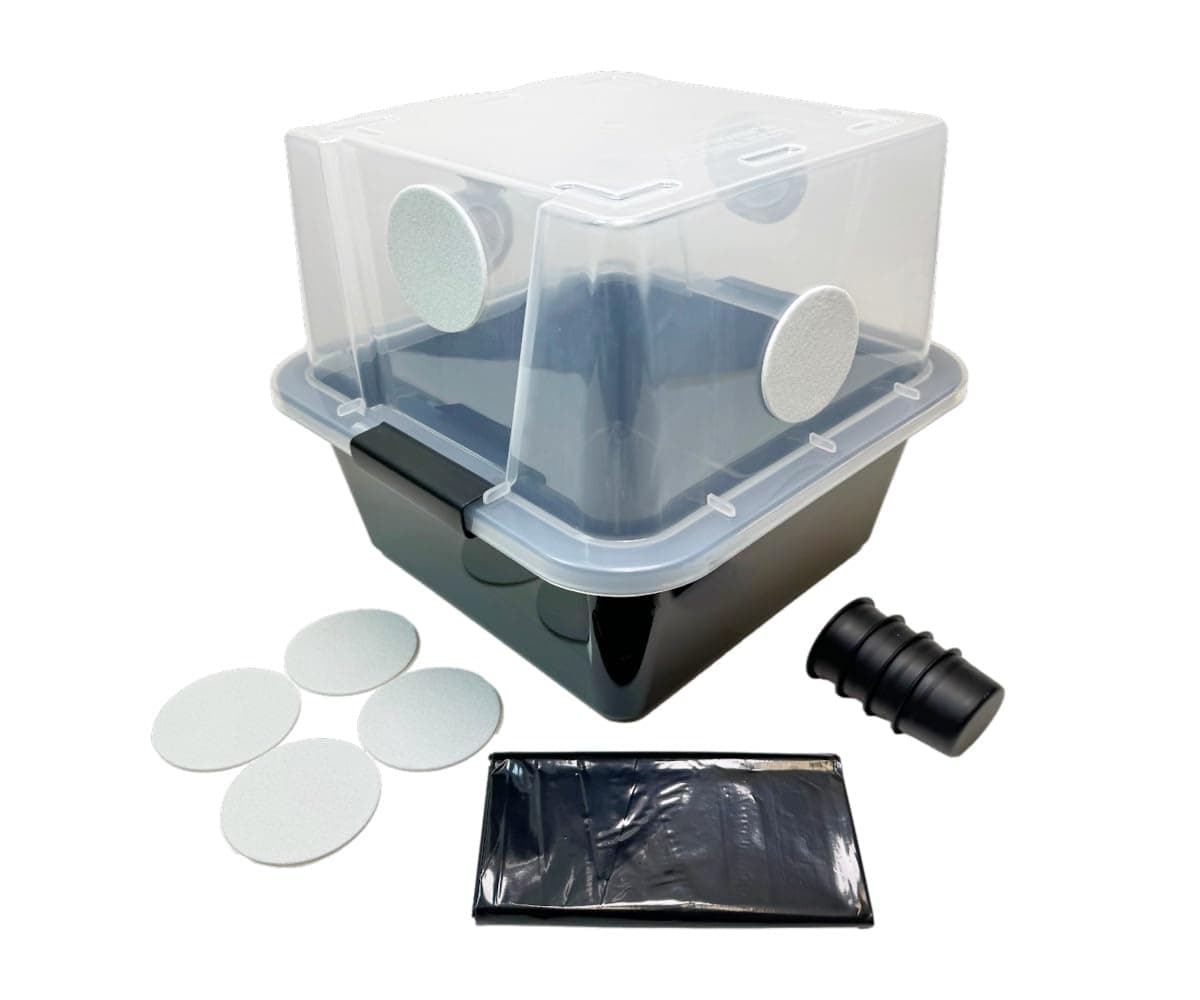 Grower's Select 28Q Cube Mushroom Monotub Fruiting Chamber with Filter Disks and Liner