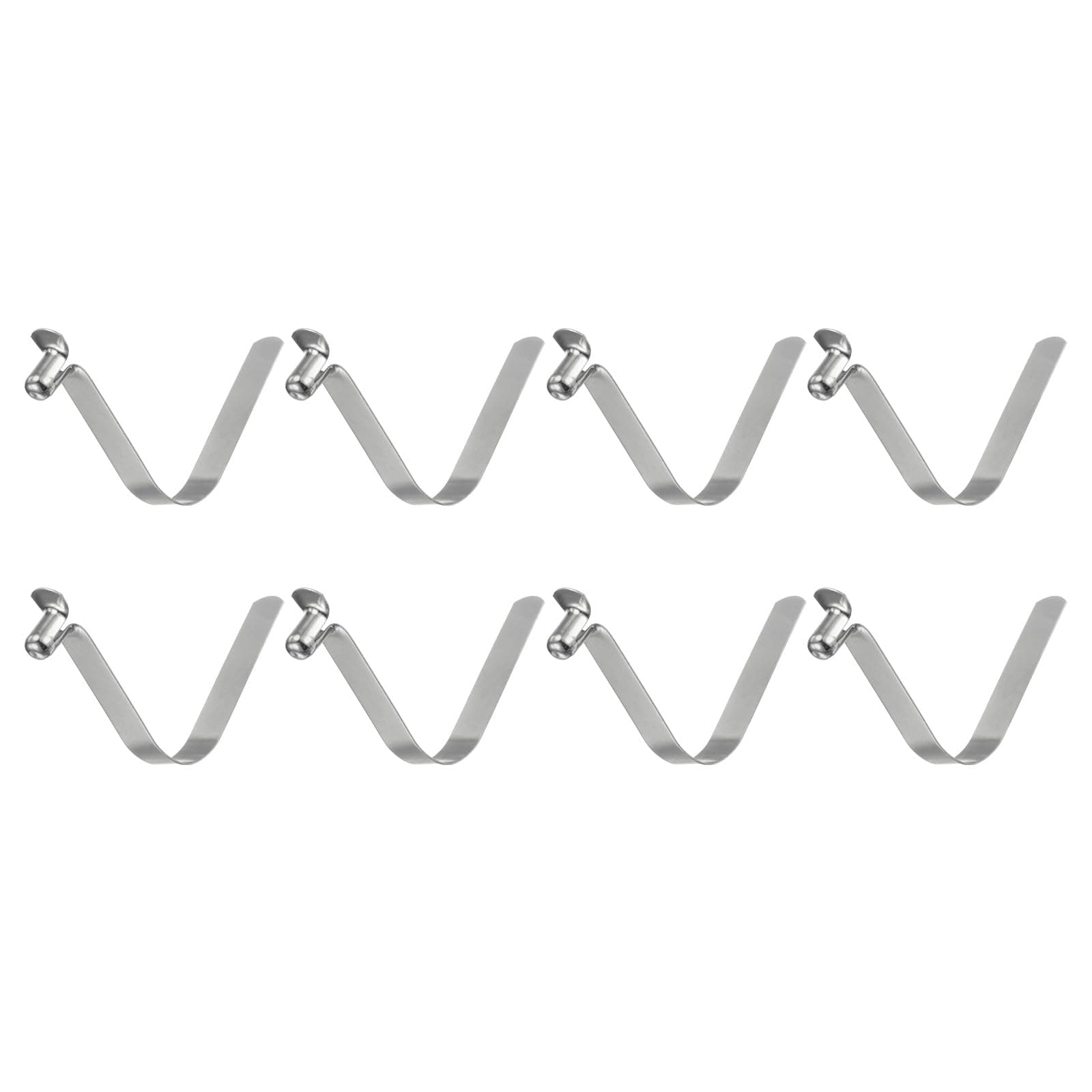 HARFINGTON 8pcs Single Button Kayak Paddle Snap Spring Clip 6x10x51mm 65Mn Spring Steel V-Shaped Hollow Lift Telescopic Locking Tube Pole Clips for Tent Umbrella Camping